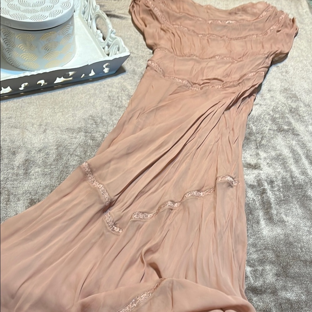 NWT Zara Dusty Pink Flowy Maxi Dress
